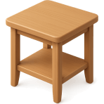 ¿Qué mesa pequeña está junto a la cama?