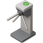 ¿Qué puerta giratoria controla el acceso de personas?