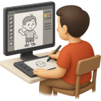 ¿Quién dibuja imágenes artísticas para libros, revistas y publicaciones?