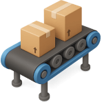 ¿Qué sistema automático mueve productos en una fábrica?