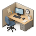 ¿Cómo se llama el espacio de trabajo separado por paneles?