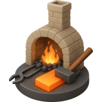 ¿Dónde calienta el herrero el metal para darle forma?