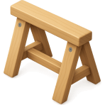 ¿Sobre qué caballete de madera apoyas tablas para cortarlas?