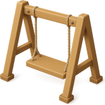 ¿En qué se mecen los niños en el parque?