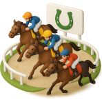 ¿Qué deporte tiene jinetes y caballos compitiendo?