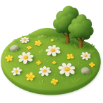 ¿Qué es un campo con flores y hierba?