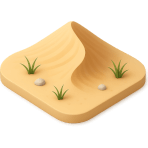 ¿Qué es una acumulación de arena en el desierto?