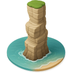 ¿Qué es una columna de roca en el mar?