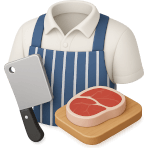 ¿Quién corta y vende carne en una carnicería?