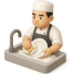 ¿Quién lava los platos en un restaurante?
