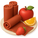 ¿Qué bocadillo de fruta deshidratada y enrollada comes?