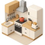 ¿En qué cuarto de la casa preparas la comida?