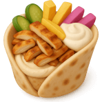 ¿Qué carne de Medio Oriente envuelta en pan pita comes?