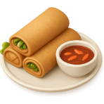 ¿Qué rollo asiático se frie con vegetales adentro?