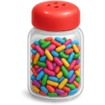 ¿De dónde sacudes las chispas de colores?