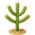 ¿Qué planta con espinas vive en el desierto?