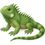 ¿Qué lagarto grande es verde?