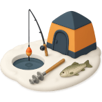 ¿Qué actividad es pescar en un lago congelado?