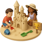 ¿Qué construyes en la playa con arena?