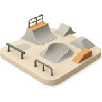 ¿Dónde practicas skateboarding con rampas?