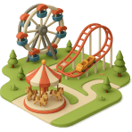 ¿Dónde vas para disfrutar de atracciones y shows temáticos?