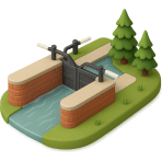 ¿Qué estructura controla el nivel del agua en un canal?