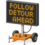 ¿Qué letrero digital muestra mensajes en la carretera?