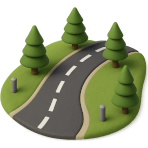 ¿Qué camino está cubierto de asfalto o concreto?