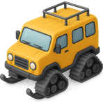 ¿Qué vehículo grande viaja en la nieve?