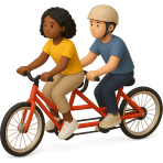 ¿Qué bicicleta tiene asientos para dos personas?