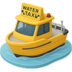 ¿Qué taxi pequeño viaja por agua?